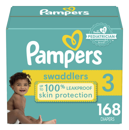 Paales Tamao 3, 168 Unidades  Pampers Swaddlers Desechables