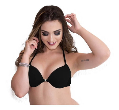 Kit 5 Sutiã Nadador Fecho Frontal Em Renda Nas Costas Mia