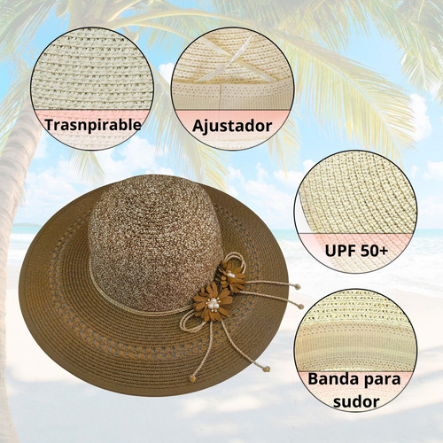 Sombrero De Sol Para Mujer Elegante Proteccion Solar Playa