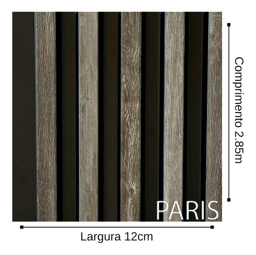Imagem 2 de 6 de 1 Painel Ripado Decorativo Paris 12,2cmx285cm Paredes Salões