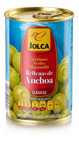 Aceituna Rellena De Anchoa Jolca Lata 300 Grs