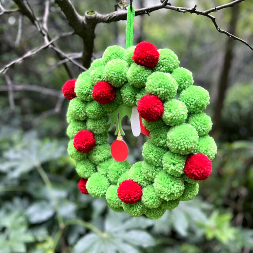 Navidad Grinch Fantasma Mano Bola De Piel Guirnalda Navidad