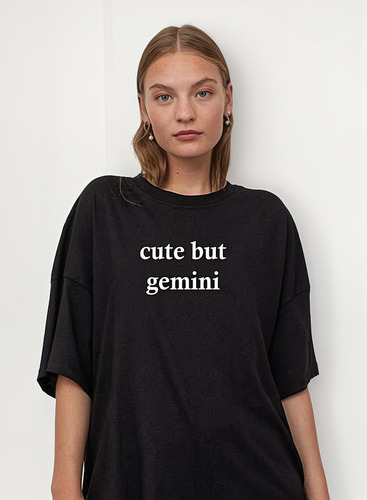 Remera Cute But Geminis Personalizada Unisex Algodón Tarot