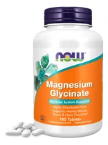 Comprar Now Foods Glicinato Magnésio 180 Tablets Sabor Sem Sabor