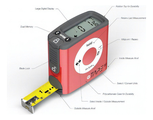 A fita métrica Etape16 usa display digital resistente a 5 Mts