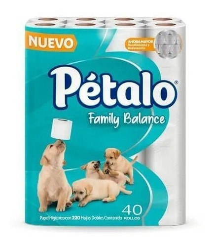 Papel Higiénico Petalo Family Balance 40 Rollos Premium