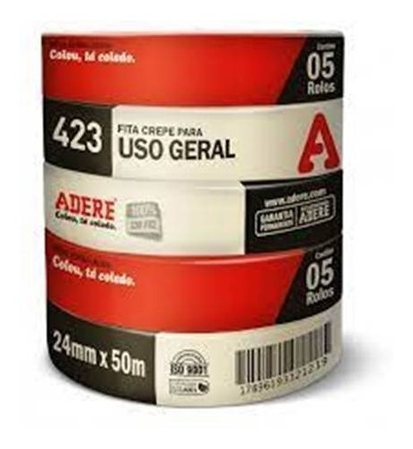 Imagem 1 de 3 de Caixa Com 60 Fita Crepe Uso Geral 24x50 423 Adere