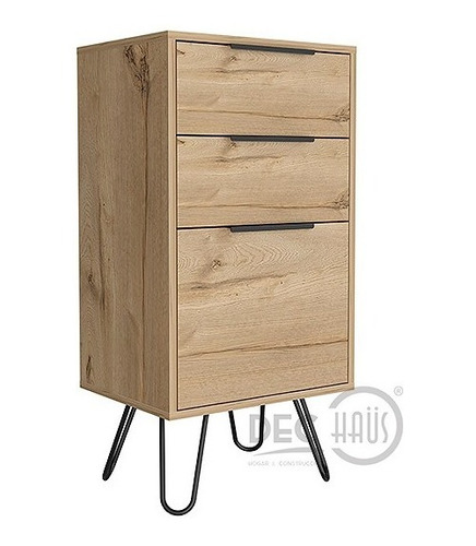 Comoda 3 Cajones Alta Concept D-91 45x35x90 Cm Duna+wengue