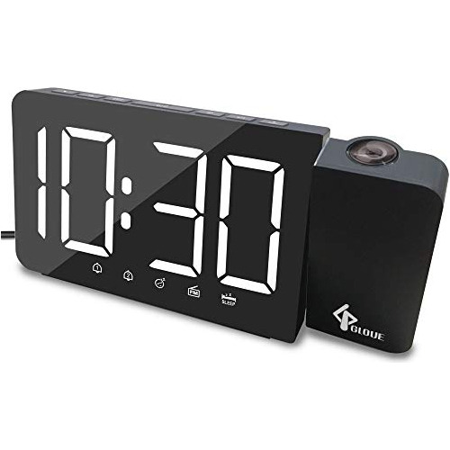Reloj Despertador De Proyección, Pantalla Digital Gran...