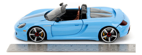 Jada 1:24 2005 Porsche Carrera Gt Azul Claro Rosa Slips Cor Azul Acero