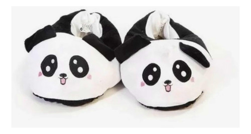 Pantufla Panda Piel Mujer Hombre Niños Abrigado