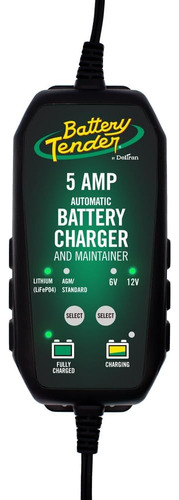 Cargador De Batería De 12v Y 5 Amperios, Negro/verde