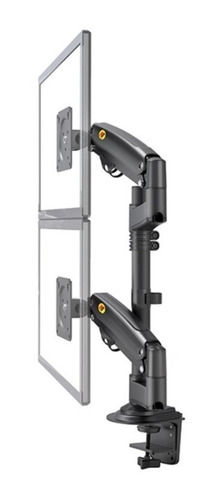 Imagen 2 de 11 de Soporte Brazo Monitor Para 2 Pantallas Lcd Led Escritorio Color Negro
