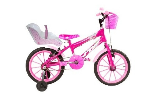 Bicicleta Infantil Feminina Aro 16 Com Cadeirinha De Boneca