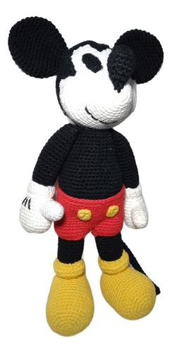 Peluche Amigurumi Mickey, De Algodón, 33 Cms