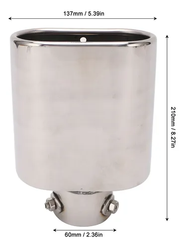 Tubo De Escape Biselado Para Coche, 60-137 Mm, Acero Inoxida