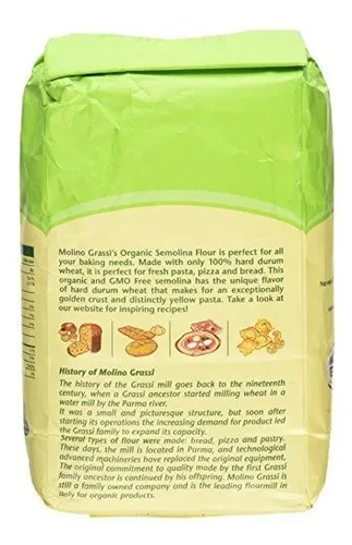 Harina De Sémola Orgánica Italiana Molino Grassi, 35.2 Oz