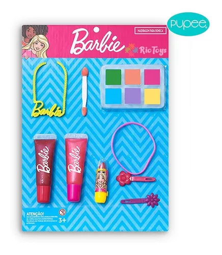 Kit Infantil Boneca Barbie Styling Hair C/ Cartela Maquiagem no Shoptime