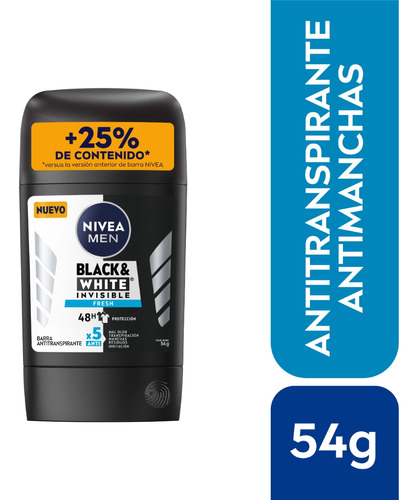 Desodorante Barra Nivea Black&white Fresh Masculino 54g
