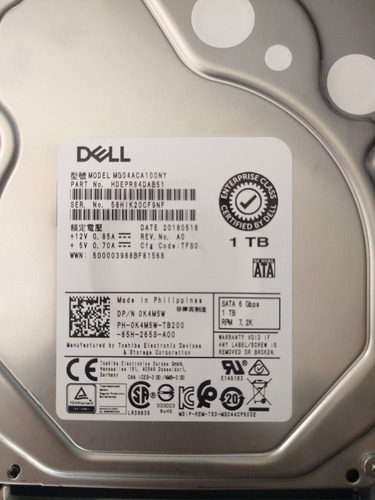 Disco Duro Interno Dell 3.5'' 1tb 6gbps 7.2k Rpm