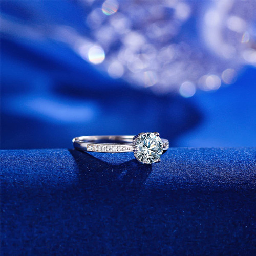 A Anillo De Boda De 925 Plata Esterlina Con Brillante