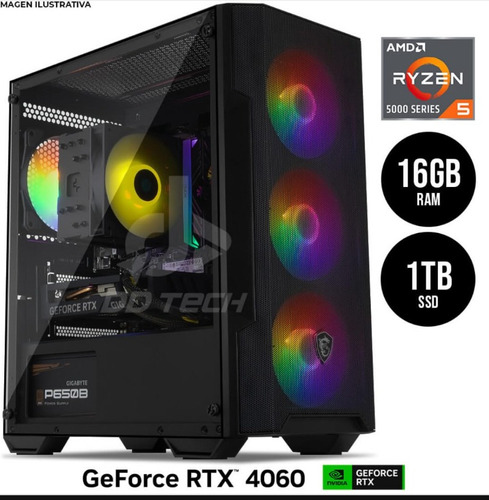 Pc Aorus Fox Ryzen 5 5600/ Rtx 4060/  1tb Ssd M.2