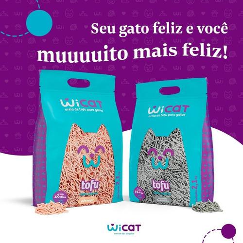 Wicat Granulado Higiênico Para Gatos Tofu Carvão Bambu 2.1kg