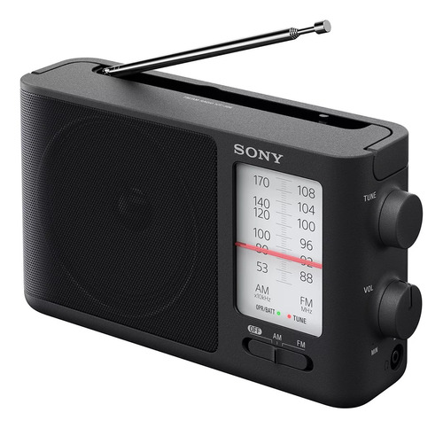 Rádio analógico de corrente contínua Sonyicf-506 Am/FM, cor preta, 110v