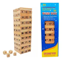Comprar Jenga De Madera Juego Jenga 54 Piezas Mediano Torre Bloques