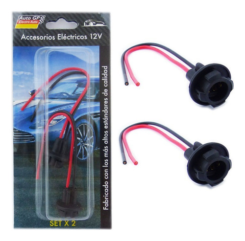 Soquete Para Ampolleta Modelo T10 Enchufe Auto Moto Set X2