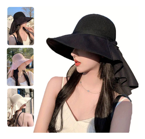 -sombrero De Playa Grande Con Ala Ancha Para Mujeres Y Niñas