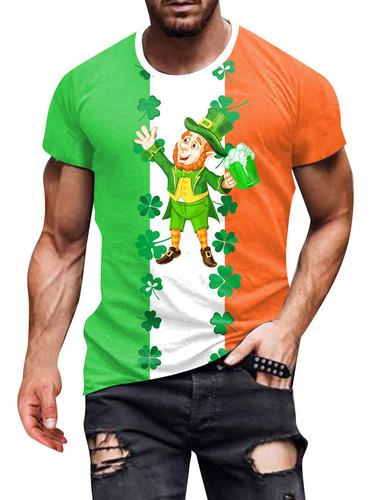 Camiseta De Manga Corta For Hombre Con Impresión Digital 3d