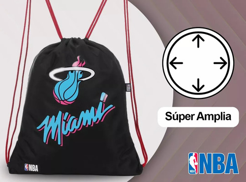Mochila Botinero Marinero Basket Deporte Nba Equipos Oficial Color Negro