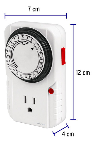 Temporizador Timer Analógico 24 Horas Volteck Tem-1, 48385