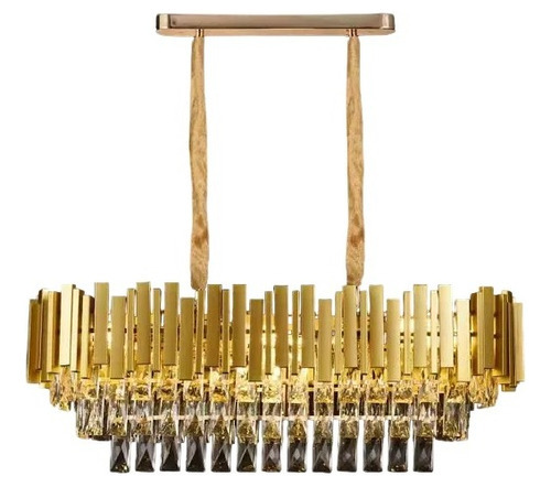 Pendente Lustre Sindora Dcd00460 E14x8 28x76cm Metal Cristal Cor Dourado