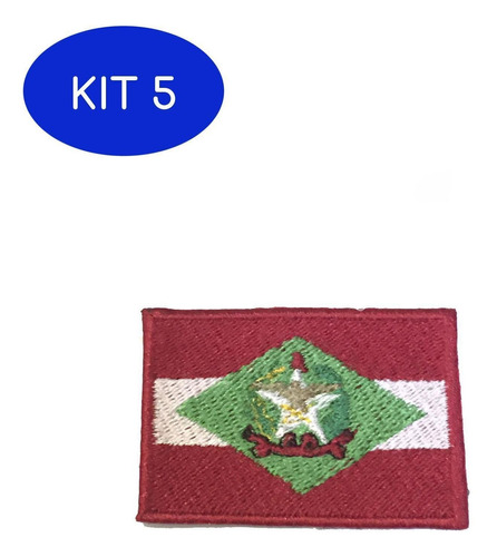 Kit 5 Patche Aplique Bordado Da Bandeira De Santa Catarina