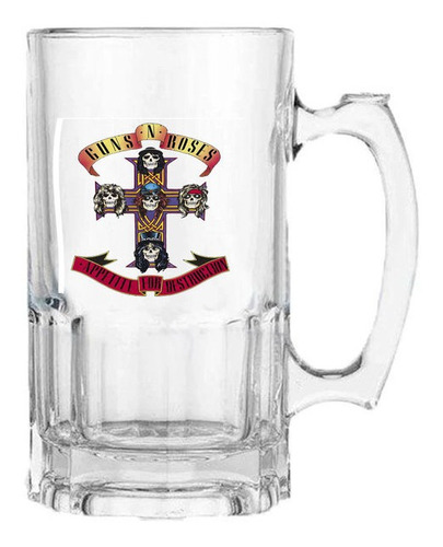 Vaso Cervecero Guns And Roses Transparente E128