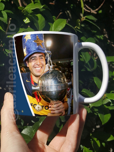 Taza Boca Juniors Riquelme Campeón Cerámica Importada Orca