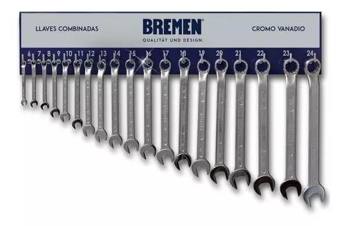 Llaves Combinadas 19 Pz D 6 A 24 Mm + Tablero Calidad Bremen