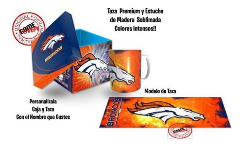 Denver Broncos, Taza Con Estuche, Calidad Game Over