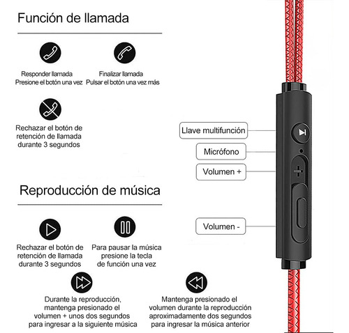 Kamysen Audífonos Gaming Inear,con Micrófono Dual Desmontable,auriculares Juego Con Cable,para Juegos Móviles,nintendo Switch, Ps4, Xbox One, Celulares, Tablets, Laptops (rojo)