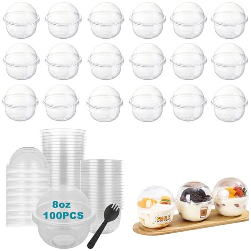 100 Pack 8oz Tazas De Plástico Transparentes Con R9tpd