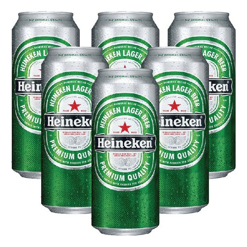 Cerveza Heineken Lager 473ml Pack X6 Latas Puro Escabio