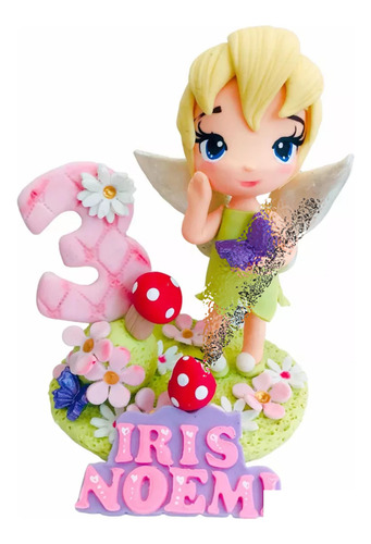 Campanita Tinkerbel Hada Cake Topper Vela Pasta Francesa