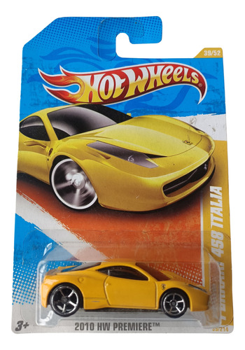 Ferrari 458 Italia Amarillo Escala 1/64 Colección Hot Wheels