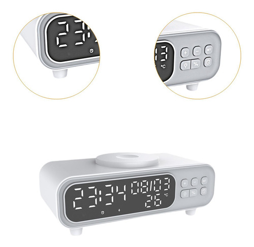 Carregador Sem Fio Multi Led Luz Noturna 15w Estação De