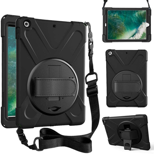 Funda Con Correa Para iPad 9.7  2018 / 2017 - Color Negro