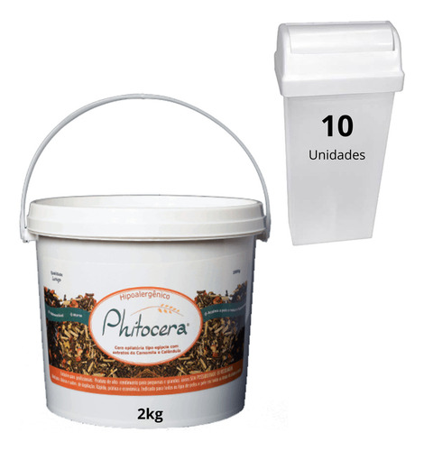 Cera Pra Depilação Intima 2kg + 10 Frasco Refil Roll-on