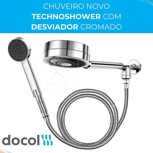 Kit 2 Ducha Technoshower Docol Com Desviador Aquec Solar/gás