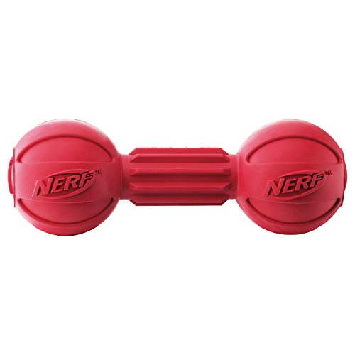 Juguete Para Perros Nerf Dog Barbell Chew, Grande, Rojo Medi